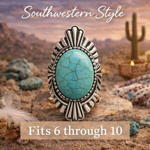 paparazzi Turquoise Southwestern Statement Ring